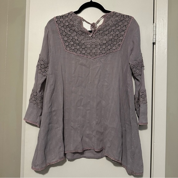 Free People FP One lavender boho blouse size S - Picture 3 of 5